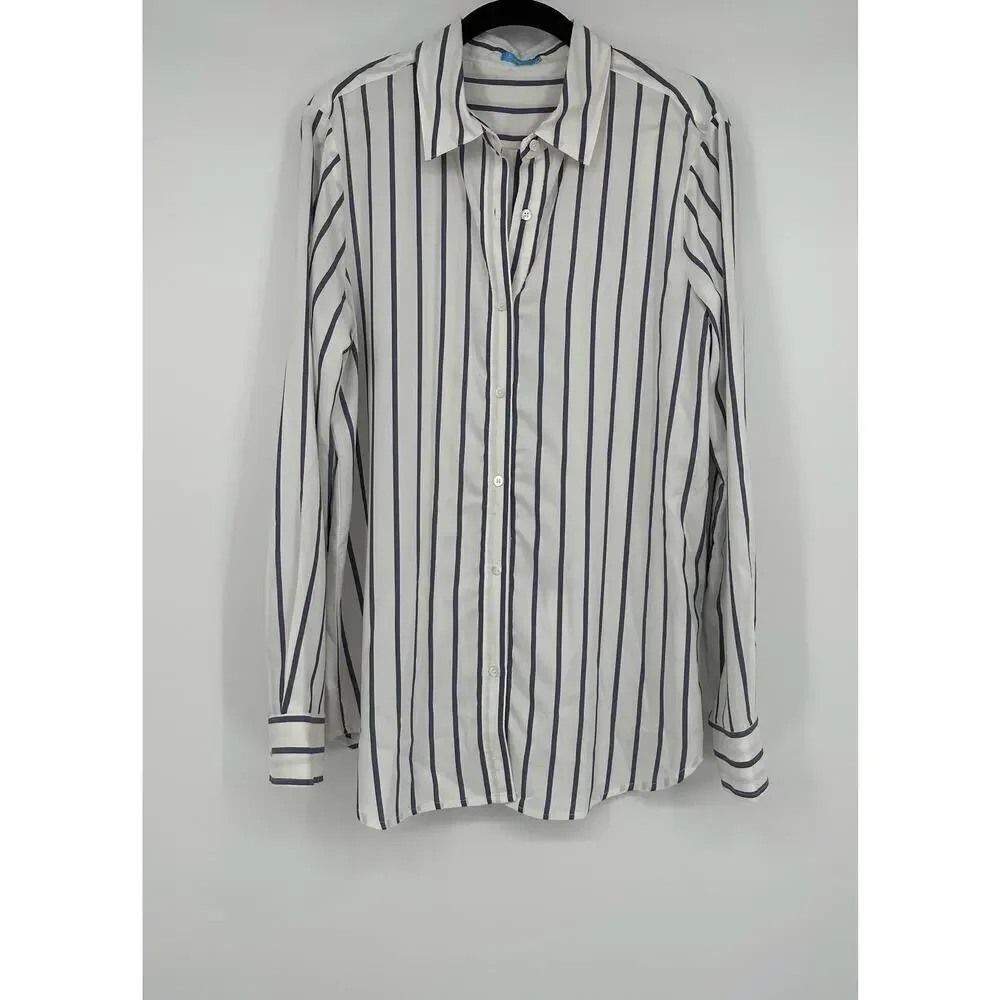 J. McLaughlin Madeline Stripe silk blend blouse